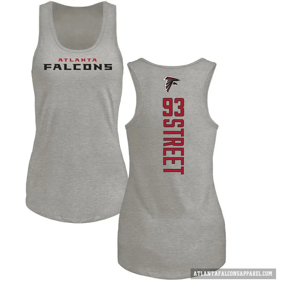 Women's ＃93 Kentavius Street Atlanta Falcons Ash Backer Tank Top