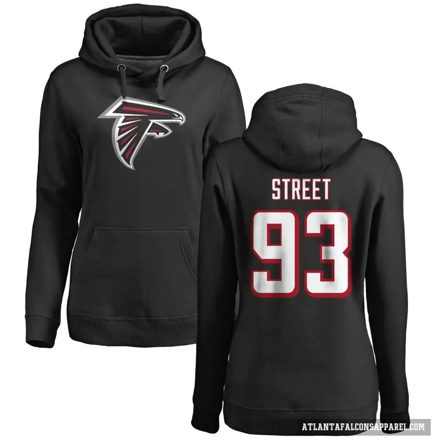 Women's ＃93 Kentavius Street Atlanta Falcons Black Pro Line Logo Pullover Hoodie