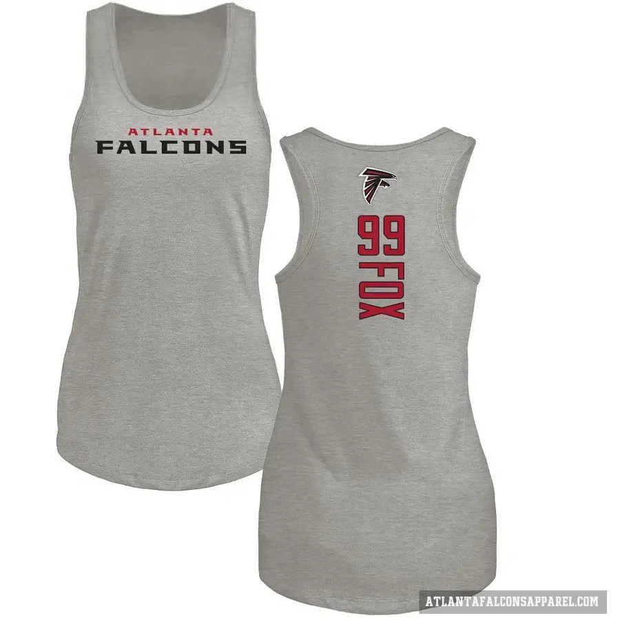 Women's ＃99 Morgan Fox Atlanta Falcons Ash Backer Tank Top