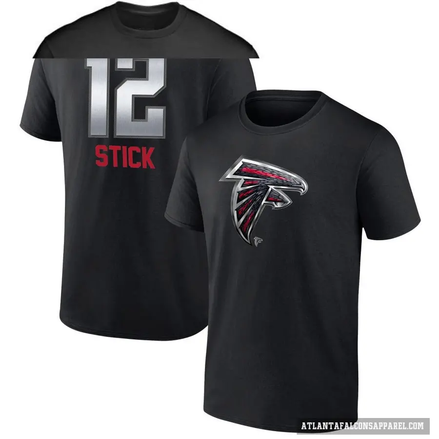 Youth ＃12 Easton Stick Atlanta Falcons Black Midnight Mascot T-Shirt