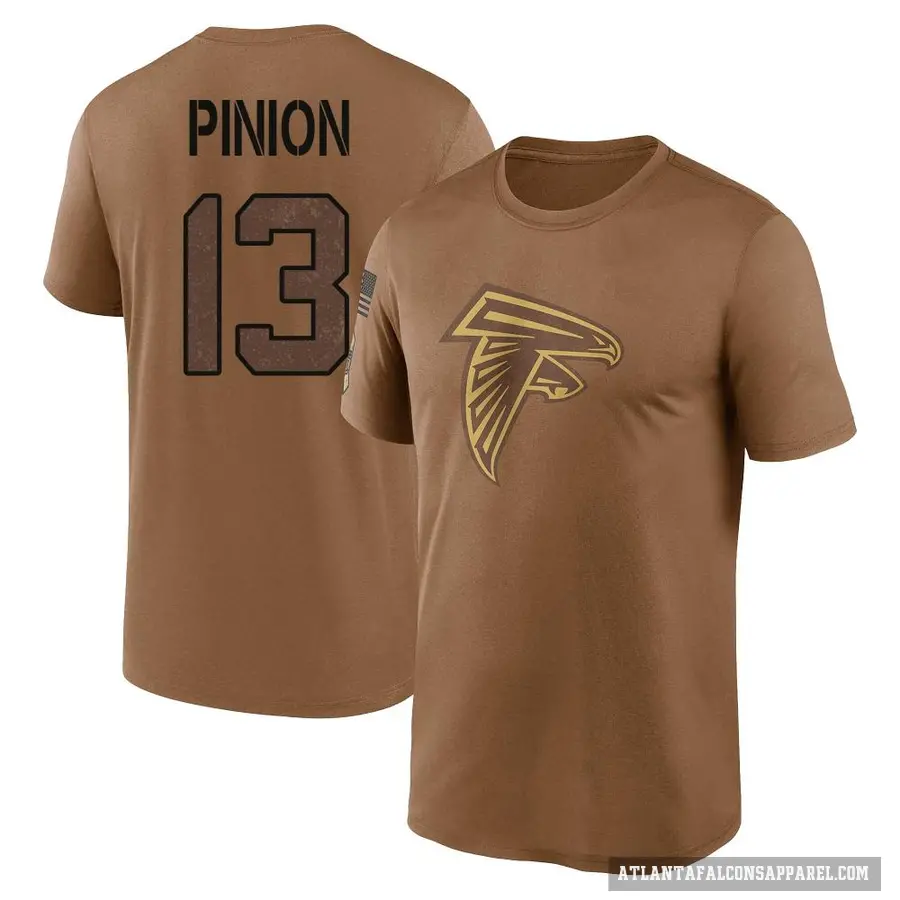 Youth ＃13 Bradley Pinion Atlanta Falcons Brown 2023 Salute To Service Performance T-Shirt