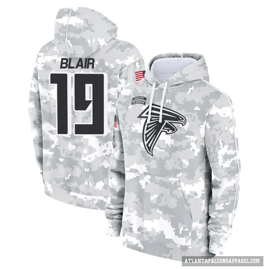 Youth ＃19 Chris Blair Atlanta Falcons Arctic Camo 2024 Salute to Service Club Fleece Pullover Hoodie