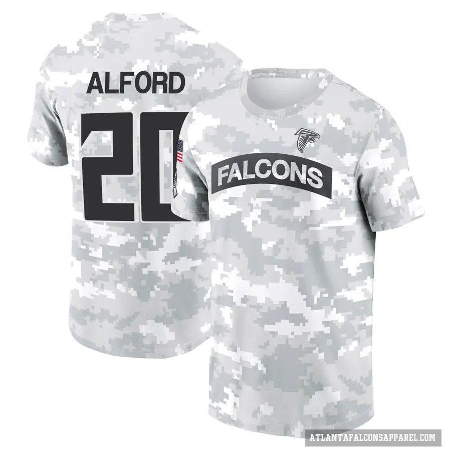 Youth ＃20 Dee Alford Atlanta Falcons Camo Arctic 2024 Salute to Service Performance T-Shirt