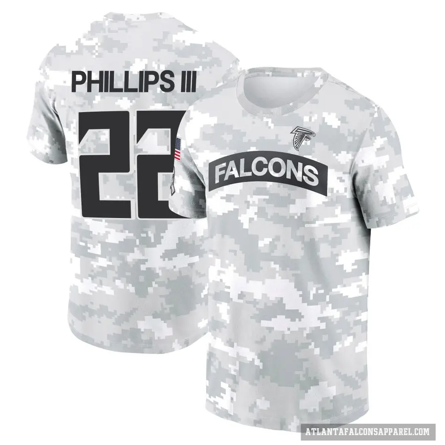 Youth ＃22 Clark Phillips III Atlanta Falcons Camo Arctic 2024 Salute to Service Performance T-Shirt