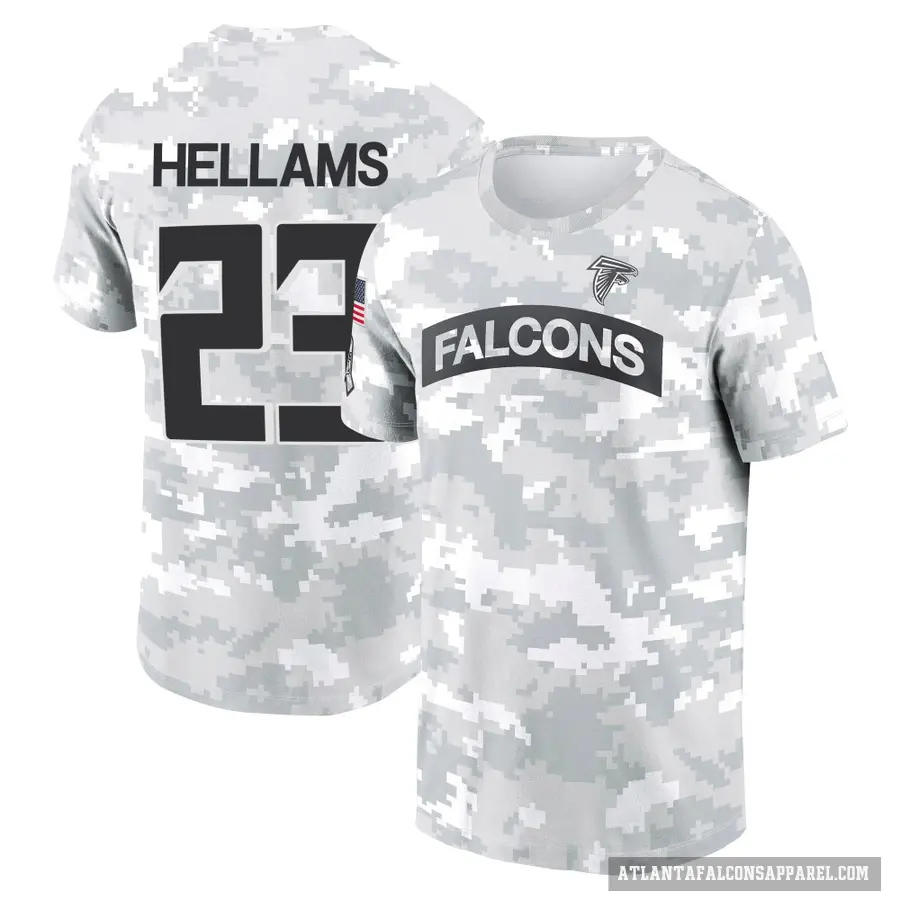 Youth ＃23 DeMarcco Hellams Atlanta Falcons Camo Arctic 2024 Salute to Service Performance T-Shirt