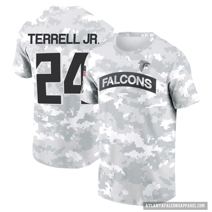 Youth ＃24 A.J. Terrell Atlanta Falcons Camo Arctic 2024 Salute to Service Performance T-Shirt