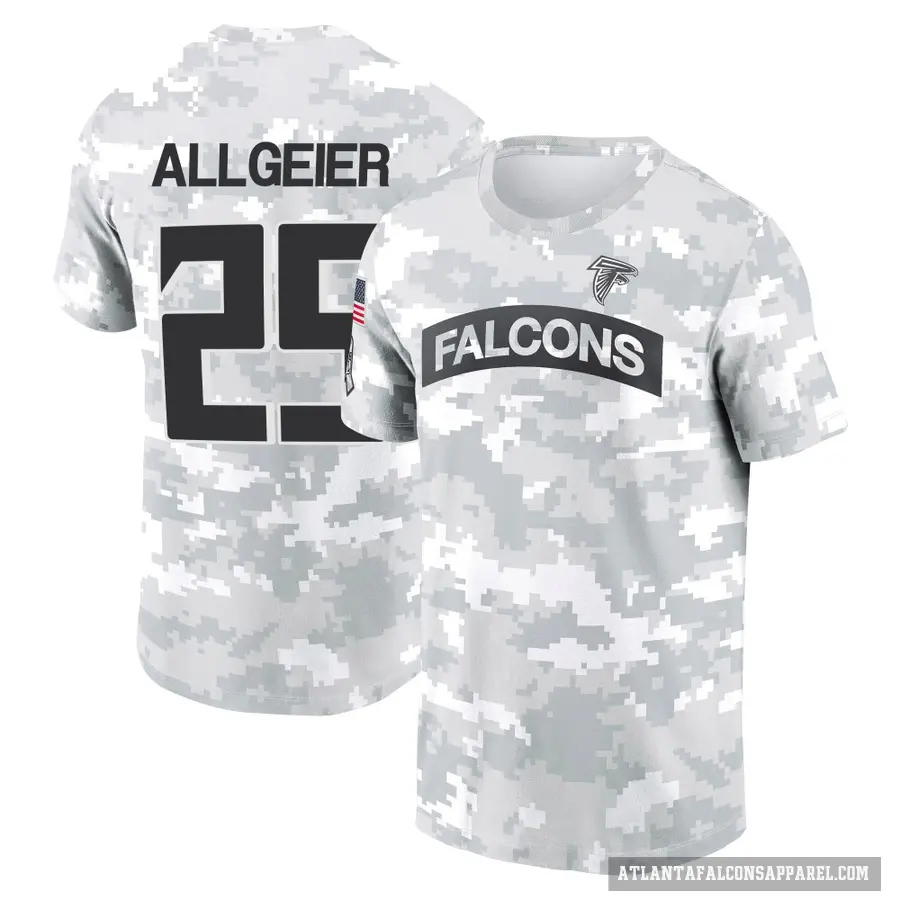 Youth ＃25 Tyler Allgeier Atlanta Falcons Camo Arctic 2024 Salute to Service Performance T-Shirt