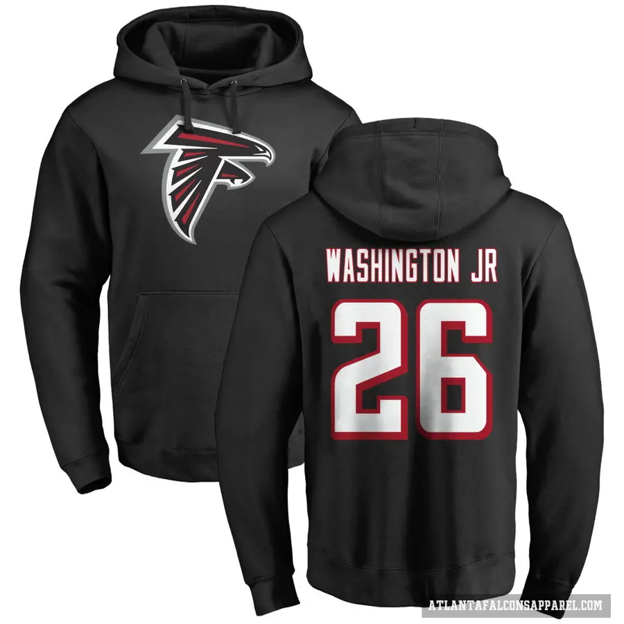 Youth ＃26 Carlos Washington Jr. Atlanta Falcons Black Pro Line Logo Pullover Hoodie