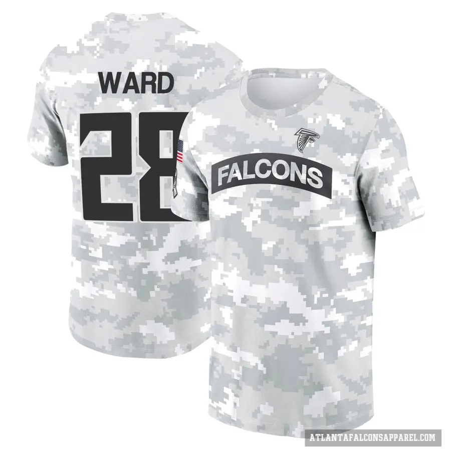 Youth ＃28 Terron Ward Atlanta Falcons Camo Arctic 2024 Salute to Service Performance T-Shirt