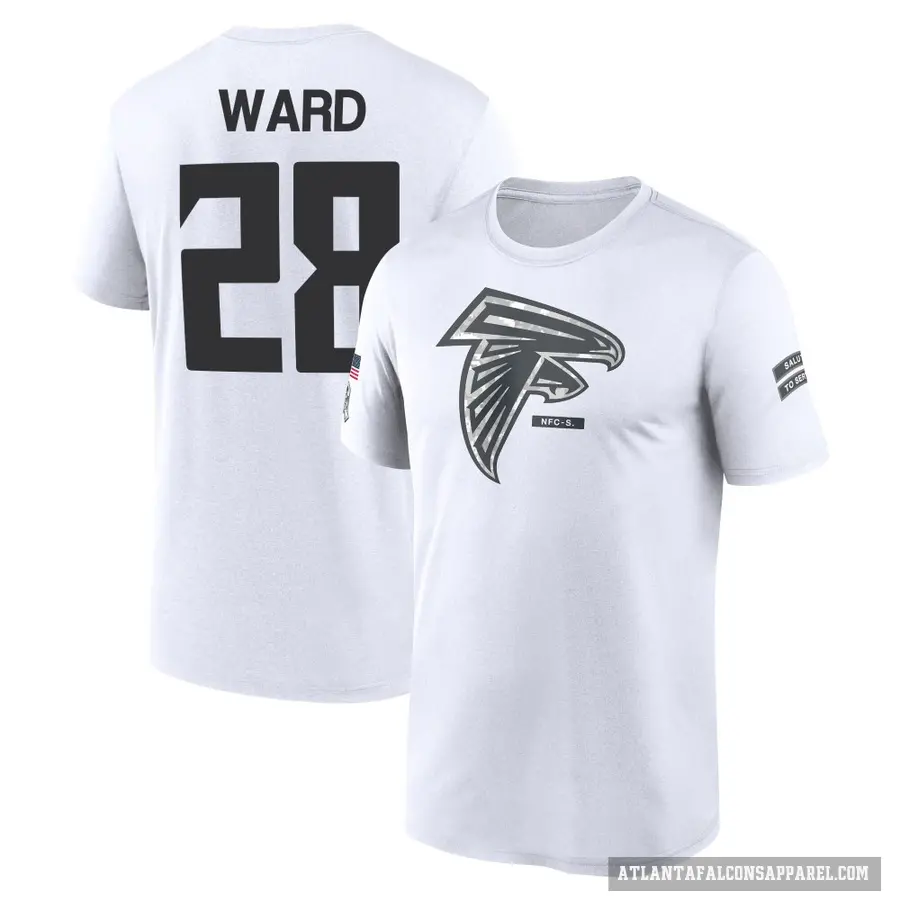 Youth ＃28 Terron Ward Atlanta Falcons White 2024 Salute to Service Performance T-Shirt