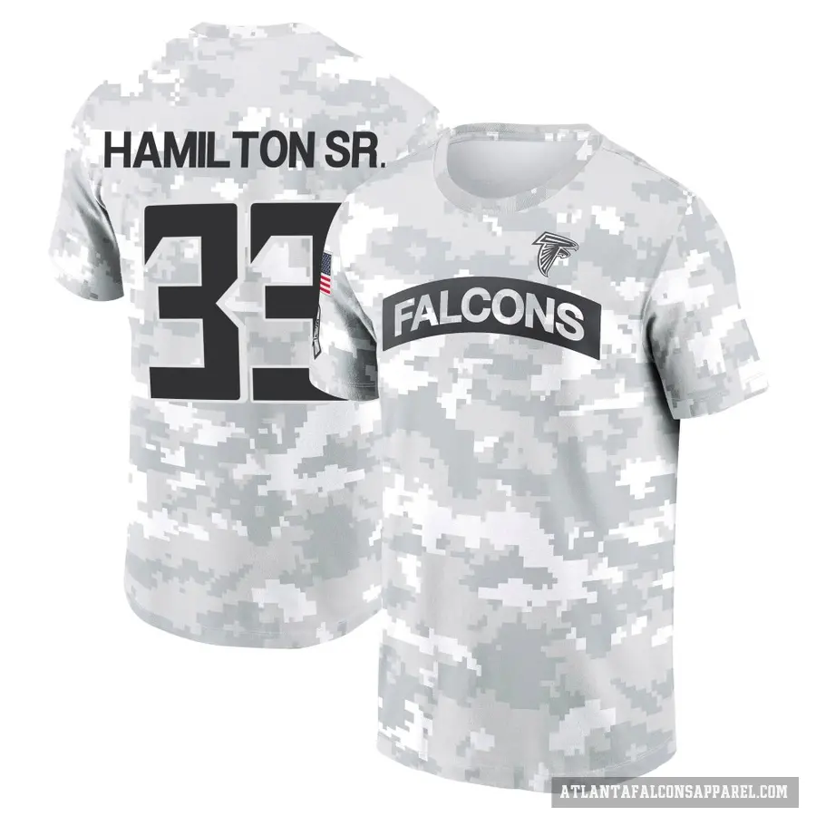 Youth ＃33 Antonio Hamilton Sr. Atlanta Falcons Camo Arctic 2024 Salute to Service Performance T-Shirt