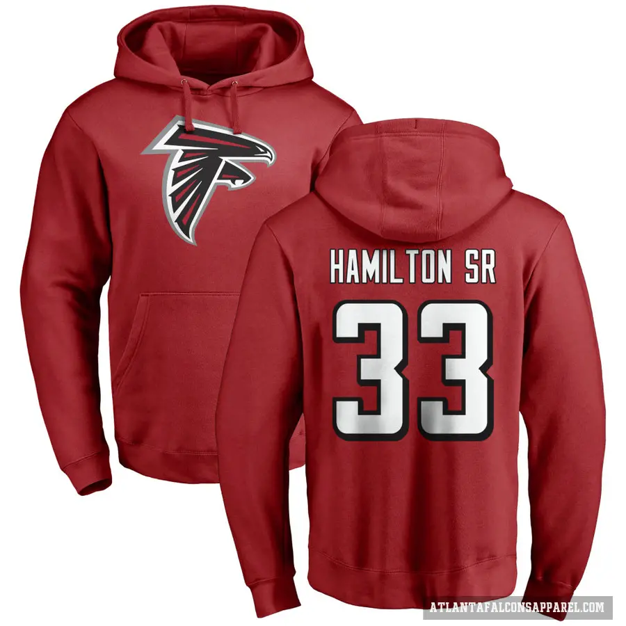 Youth ＃33 Antonio Hamilton Sr. Atlanta Falcons Red Pro Line Name & Number Logo Pullover Hoodie