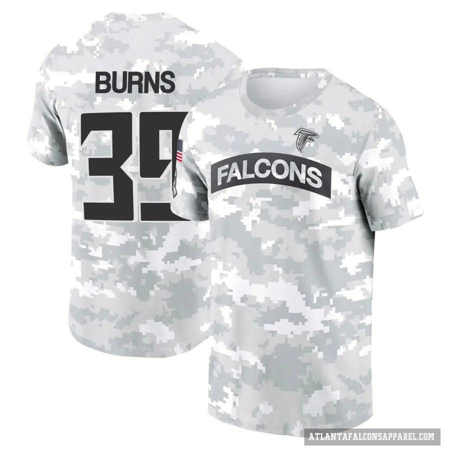 Youth ＃39 Robert Burns Atlanta Falcons Camo Arctic 2024 Salute to Service Performance T-Shirt