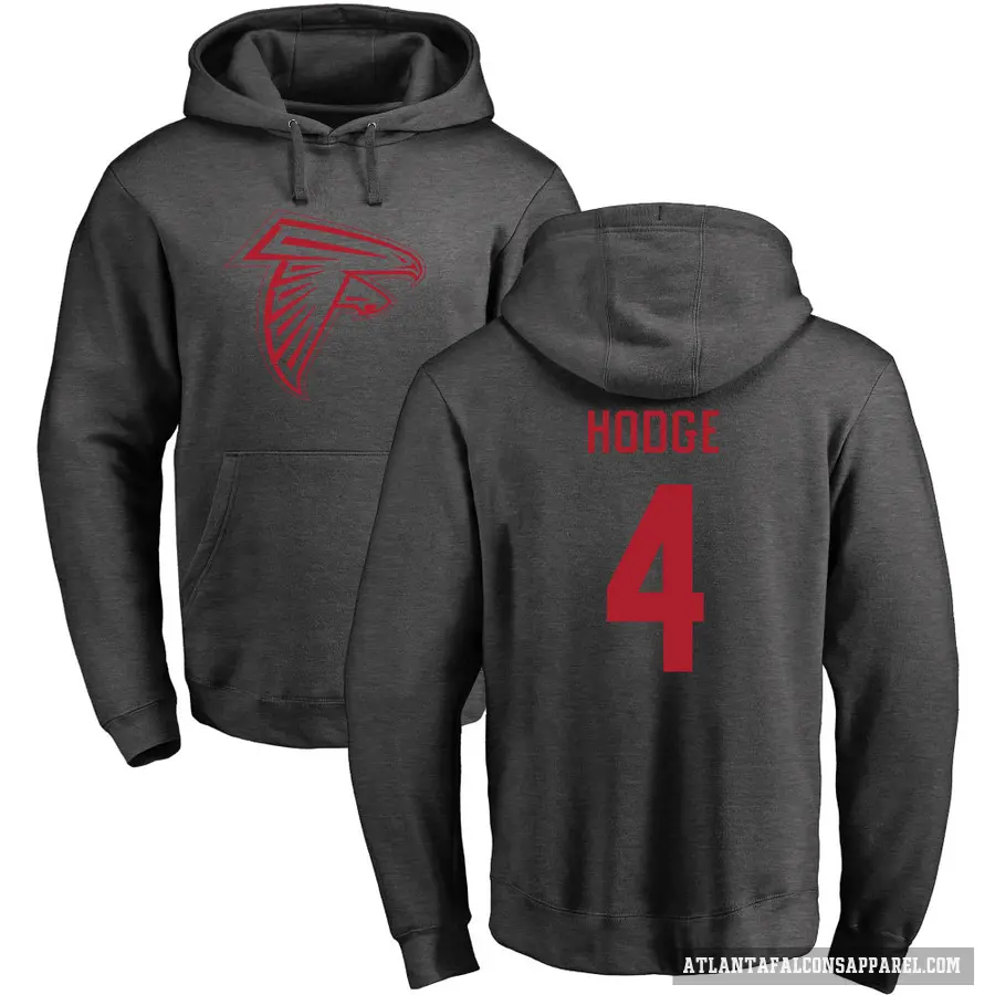 Youth ＃4 KhaDarel Hodge Atlanta Falcons Pro Line by Branded Ash One Color Pullover Hoodie