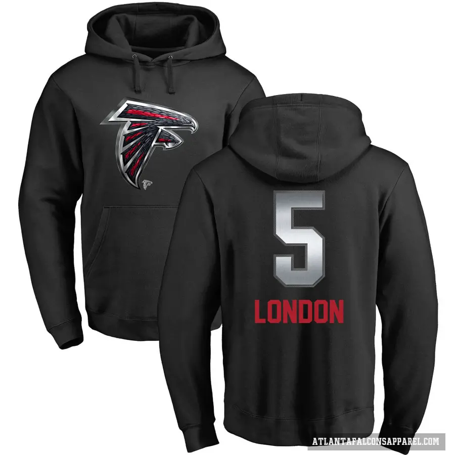 Youth ＃5 Drake London Atlanta Falcons Black Midnight Mascot Pullover Hoodie
