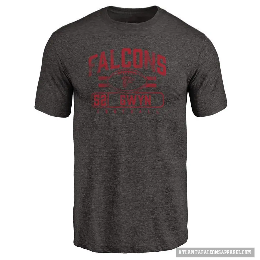 Youth ＃52 Jovaughn Gwyn Atlanta Falcons Black Flanker T-Shirt