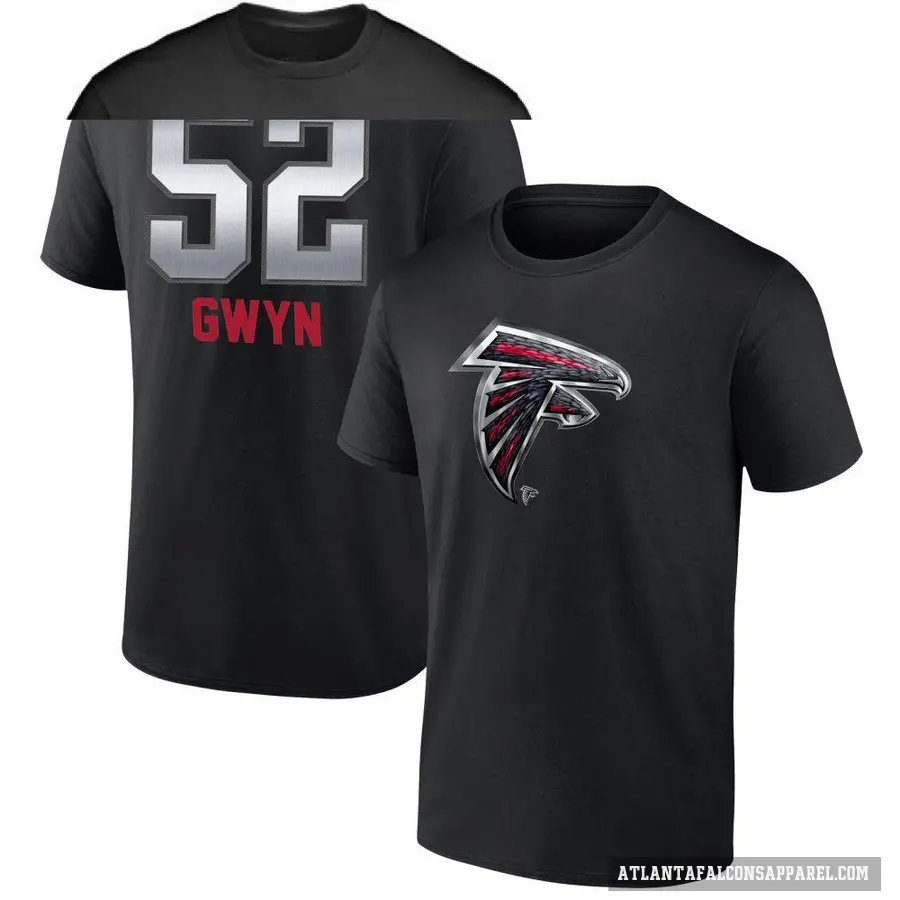 Youth ＃52 Jovaughn Gwyn Atlanta Falcons Black Midnight Mascot T-Shirt