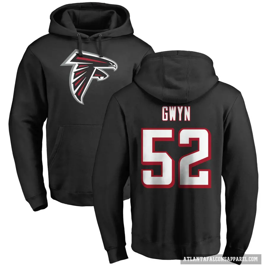 Youth ＃52 Jovaughn Gwyn Atlanta Falcons Black Pro Line Logo Pullover Hoodie