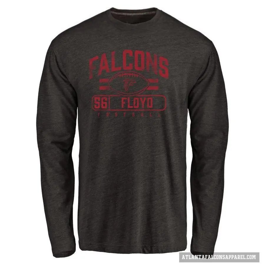 Youth ＃56 Leonard Floyd Atlanta Falcons Black Flanker Long Sleeve T-Shirt