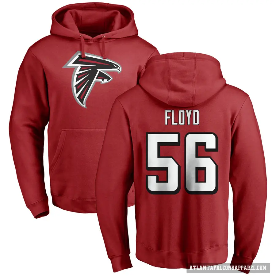 Youth ＃56 Leonard Floyd Atlanta Falcons Red Pro Line Name & Number Logo Pullover Hoodie