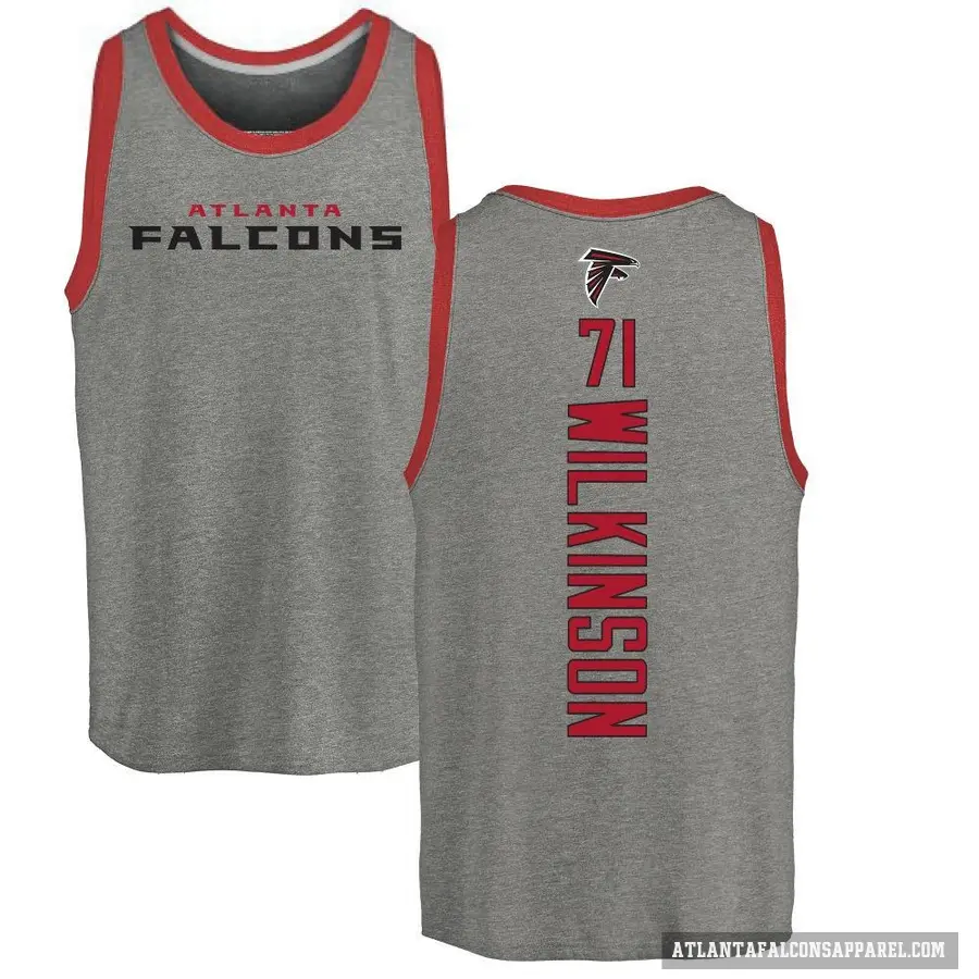 Youth ＃71 Elijah Wilkinson Atlanta Falcons Ash Backer Tank Top