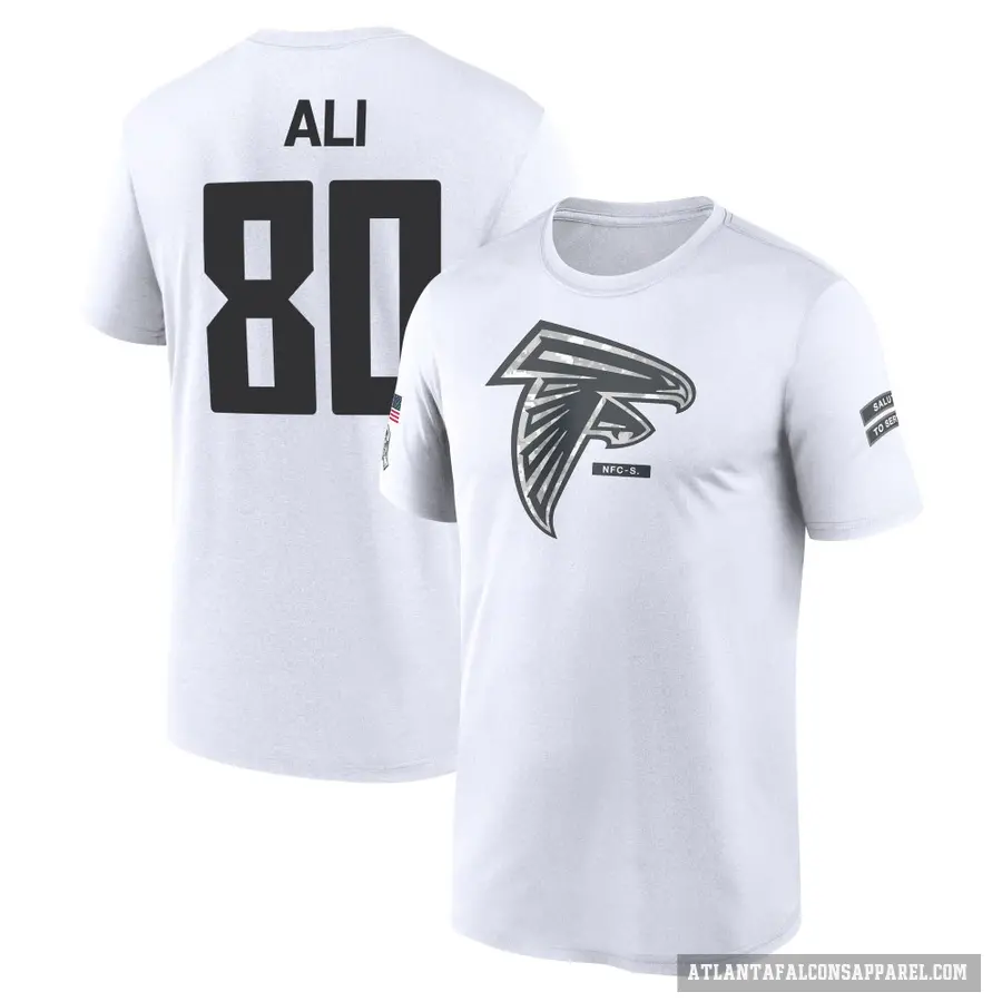 Youth ＃80 Josh Ali Atlanta Falcons White 2024 Salute to Service Performance T-Shirt