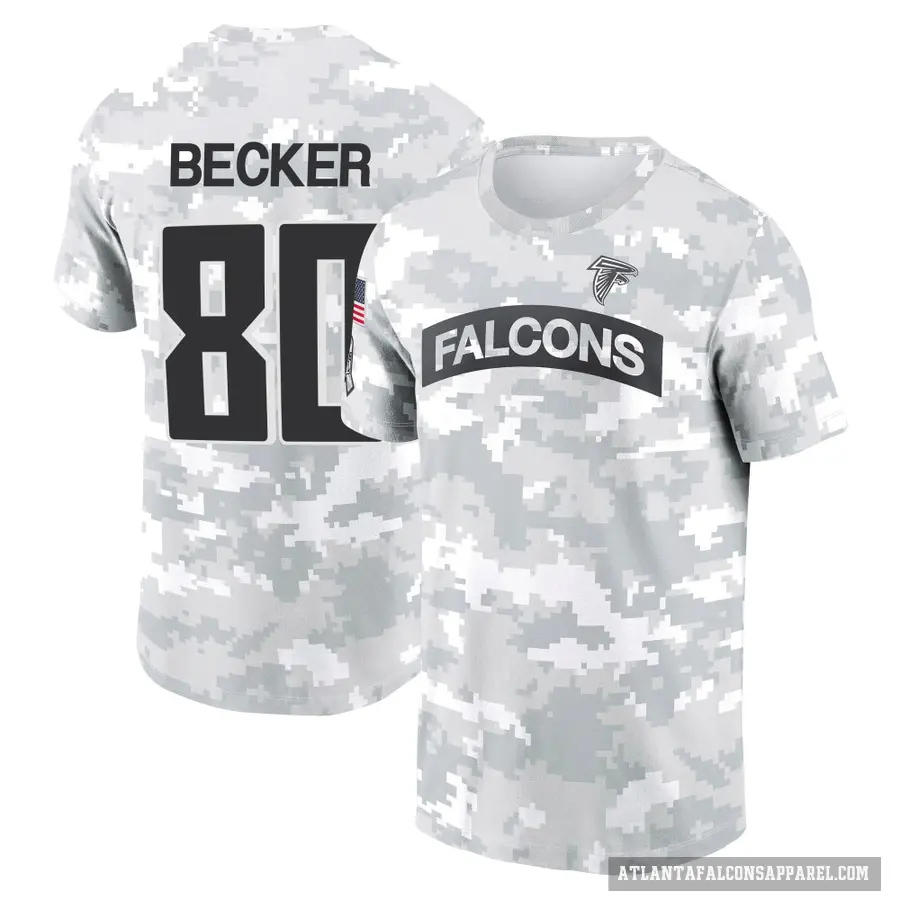 Youth ＃80 Ryan Becker Atlanta Falcons Camo Arctic 2024 Salute to Service Performance T-Shirt