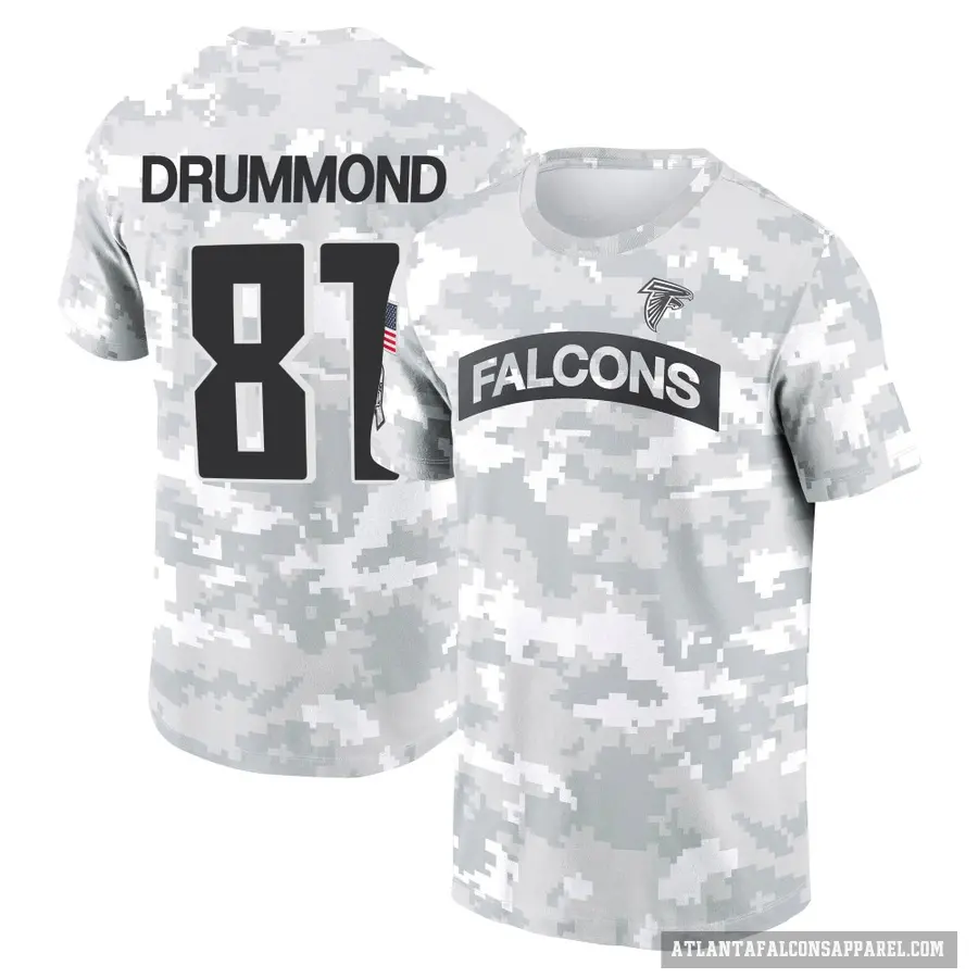 Youth ＃81 Dylan Drummond Atlanta Falcons Camo Arctic 2024 Salute to Service Performance T-Shirt