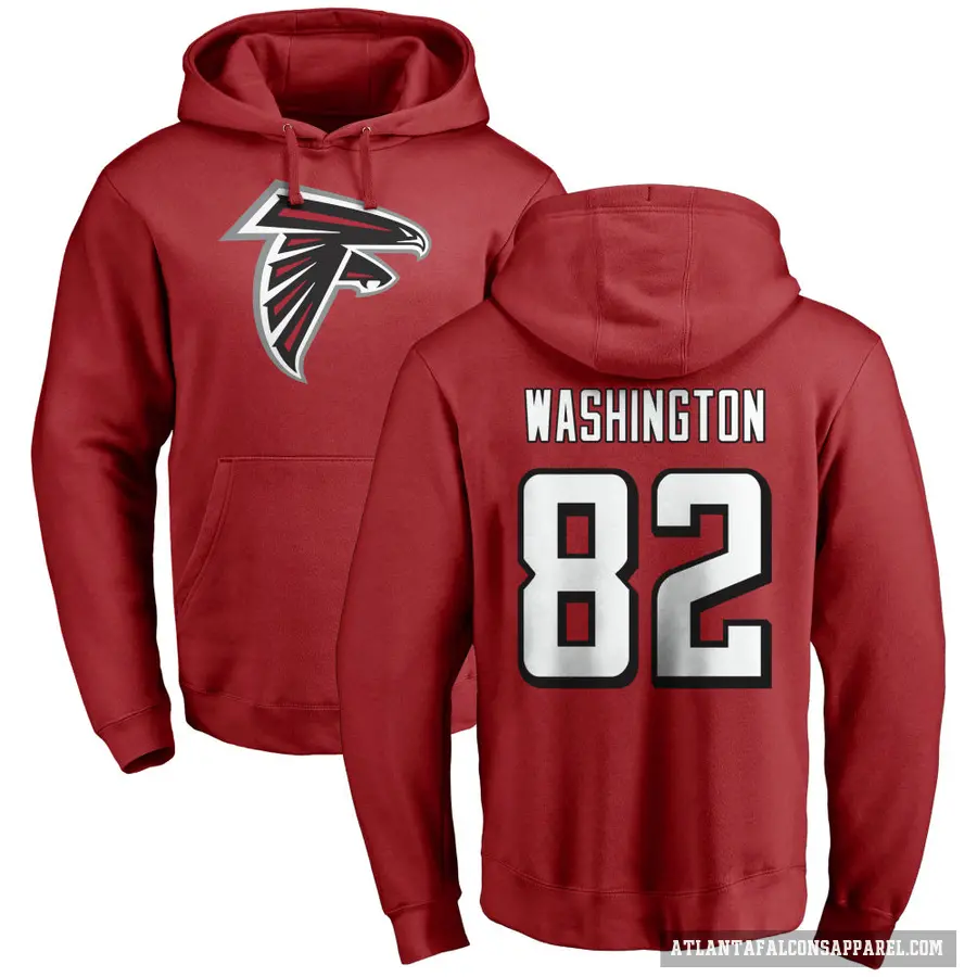 Youth ＃82 Casey Washington Atlanta Falcons Red Pro Line Name & Number Logo Pullover Hoodie