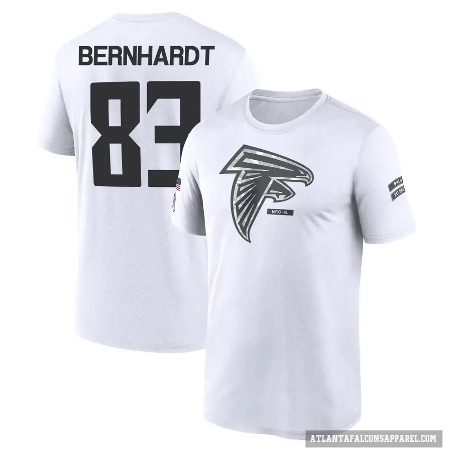 Youth ＃83 Jared Bernhardt Atlanta Falcons White 2024 Salute to Service Performance T-Shirt