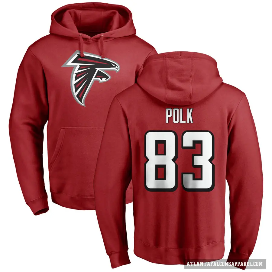 Youth ＃83 Makai Polk Atlanta Falcons Red Pro Line Name & Number Logo Pullover Hoodie