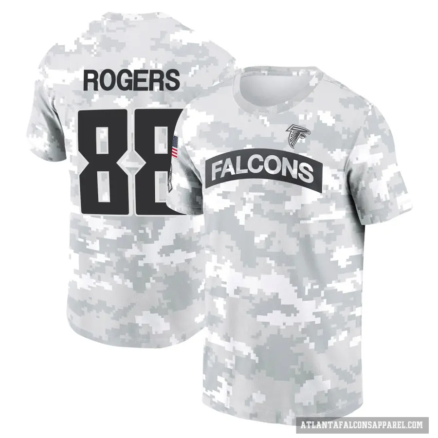 Youth ＃88 Armani Rogers Atlanta Falcons Camo Arctic 2024 Salute to Service Performance T-Shirt