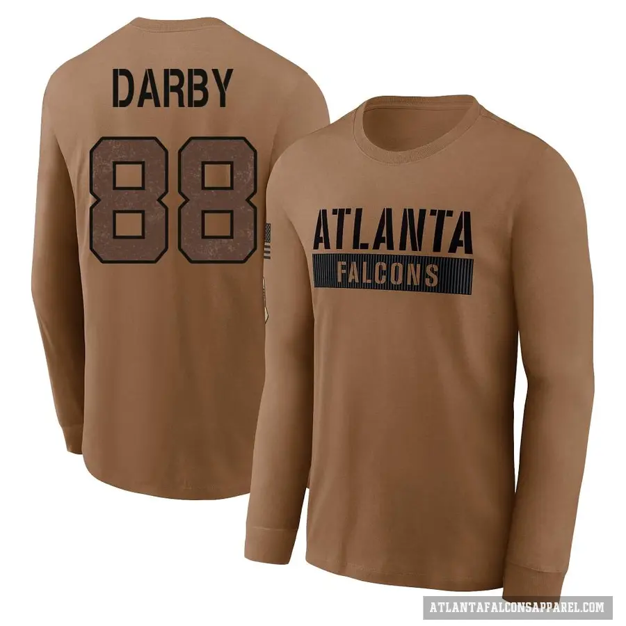 Youth ＃88 Frank Darby Atlanta Falcons Brown 2023 Salute To Service Long Sleeve T-Shirt