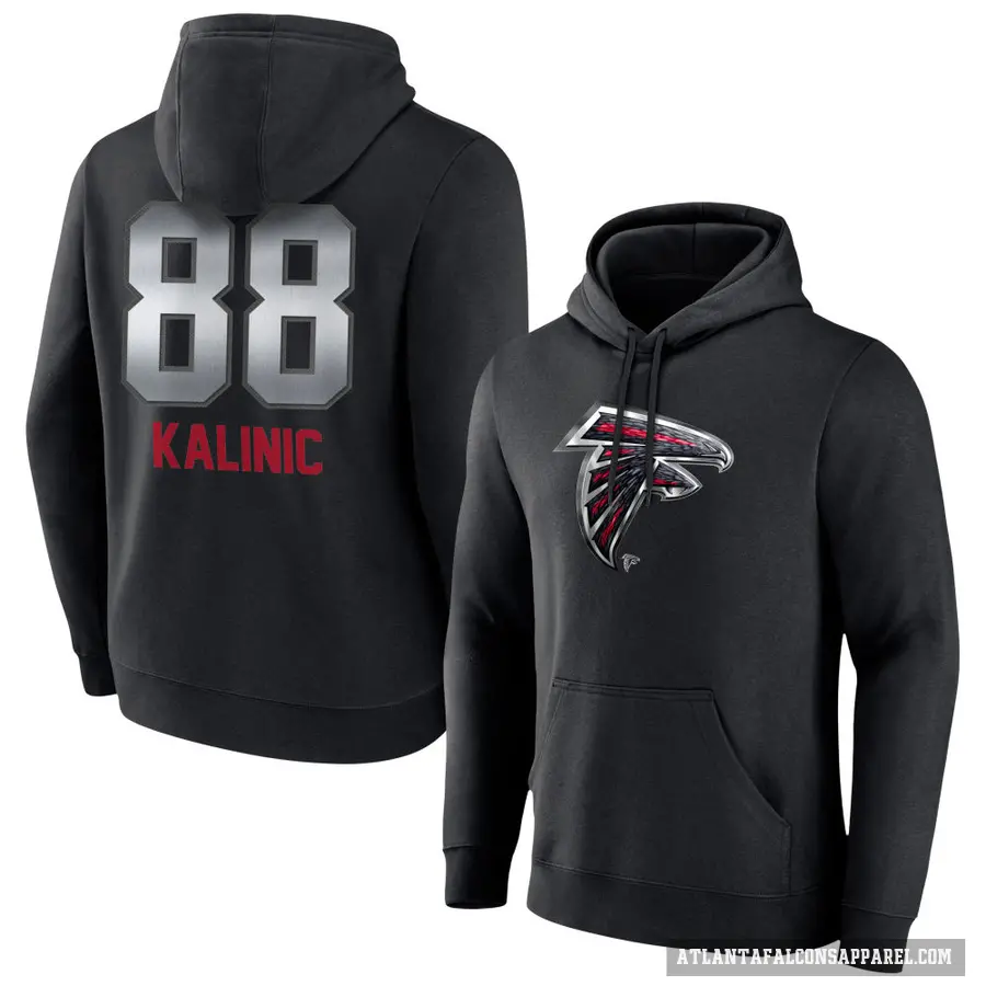 Youth ＃88 Nikola Kalinic Atlanta Falcons Black Midnight Mascot Pullover Hoodie