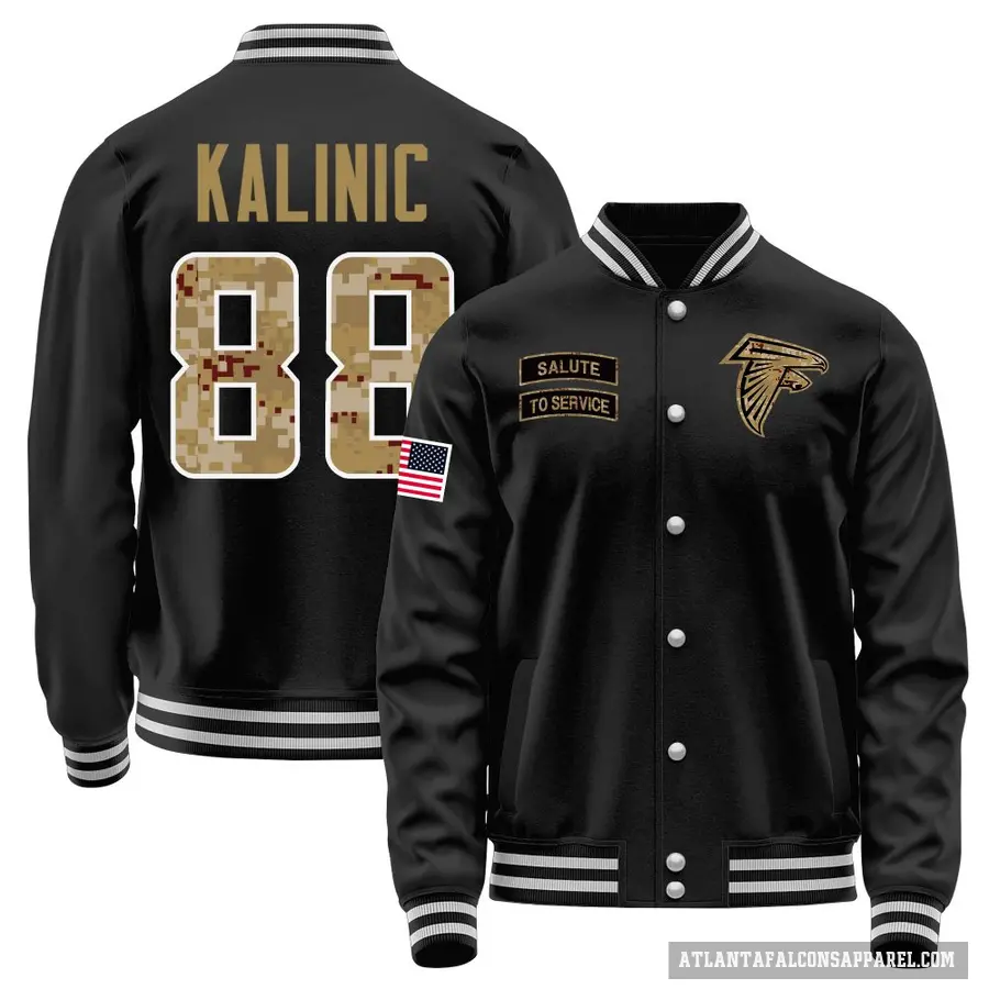 Youth ＃88 Nikola Kalinic Atlanta Falcons Black Salute to Service Sideline Performance Jacket