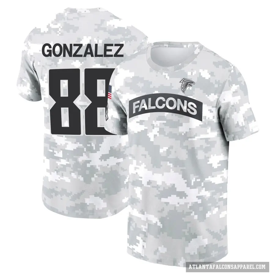 Youth ＃88 Tony Gonzalez Atlanta Falcons Camo Arctic 2024 Salute to Service Performance T-Shirt
