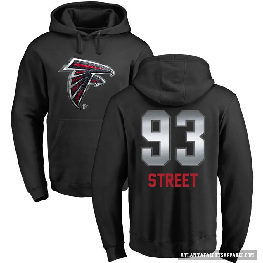 Youth ＃93 Kentavius Street Atlanta Falcons Black Midnight Mascot Pullover Hoodie