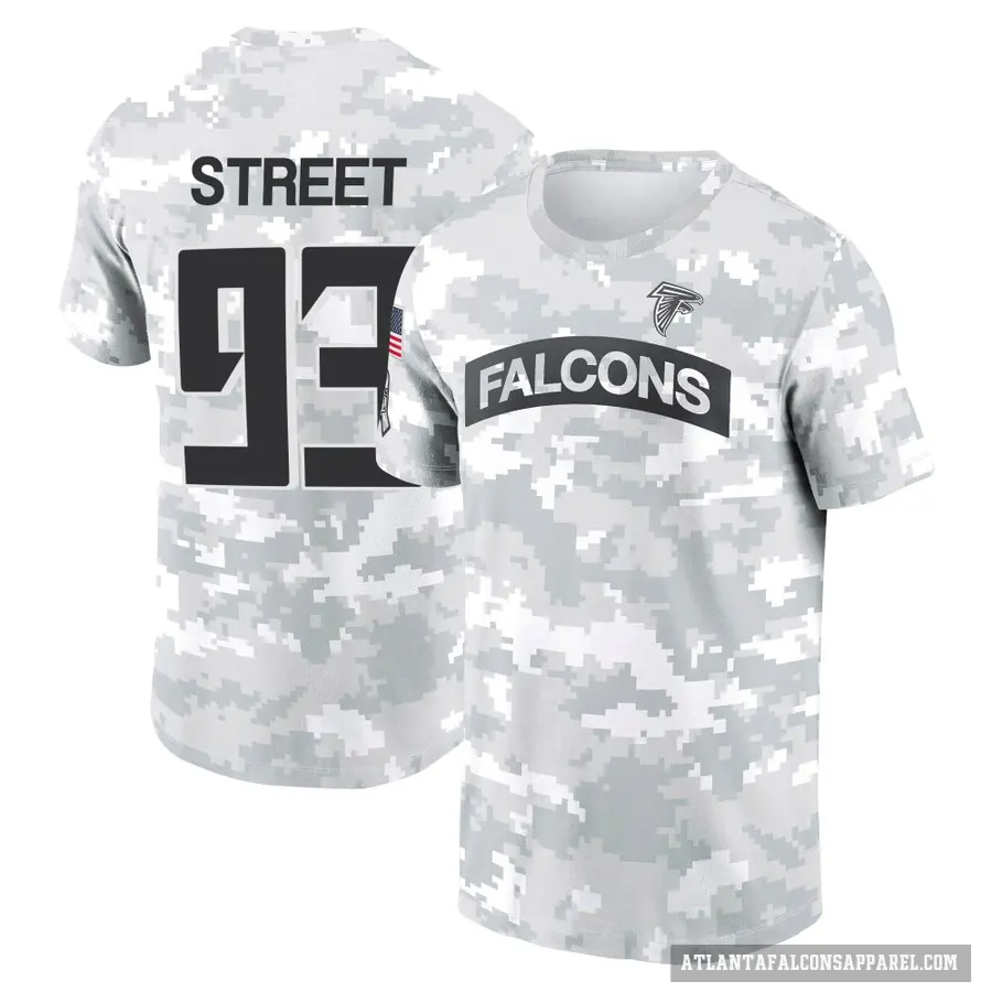 Youth ＃93 Kentavius Street Atlanta Falcons Camo Arctic 2024 Salute to Service Performance T-Shirt