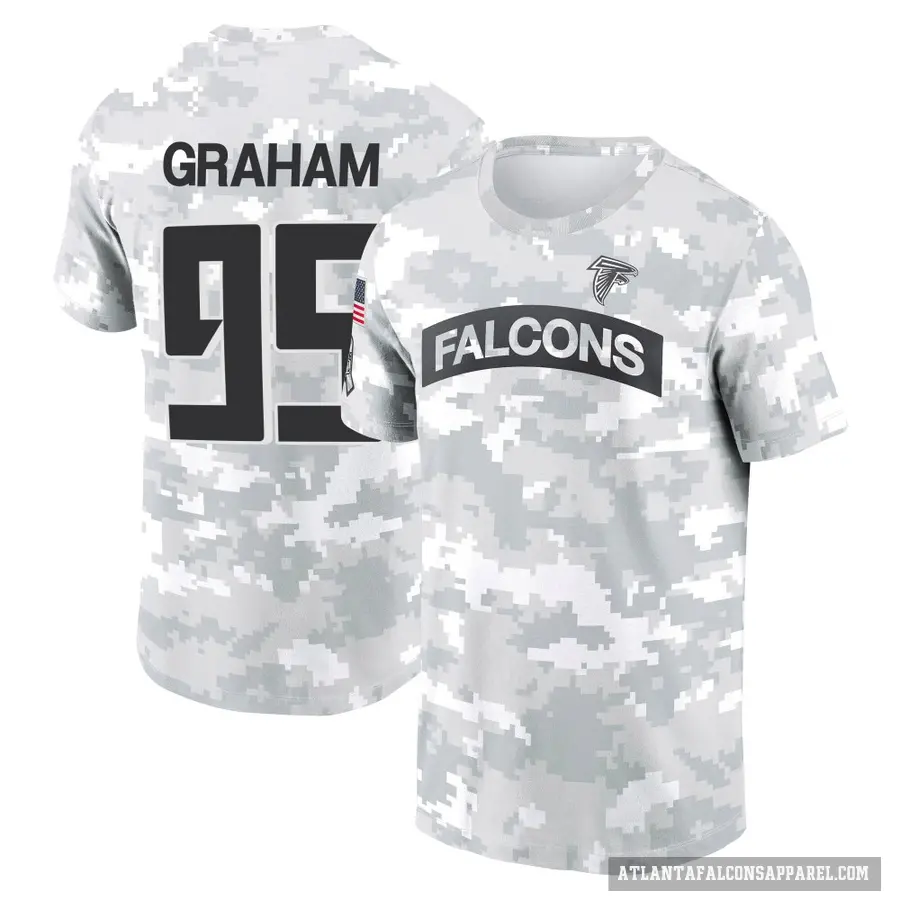 Youth ＃95 Ta'Quon Graham Atlanta Falcons Camo Arctic 2024 Salute to Service Performance T-Shirt